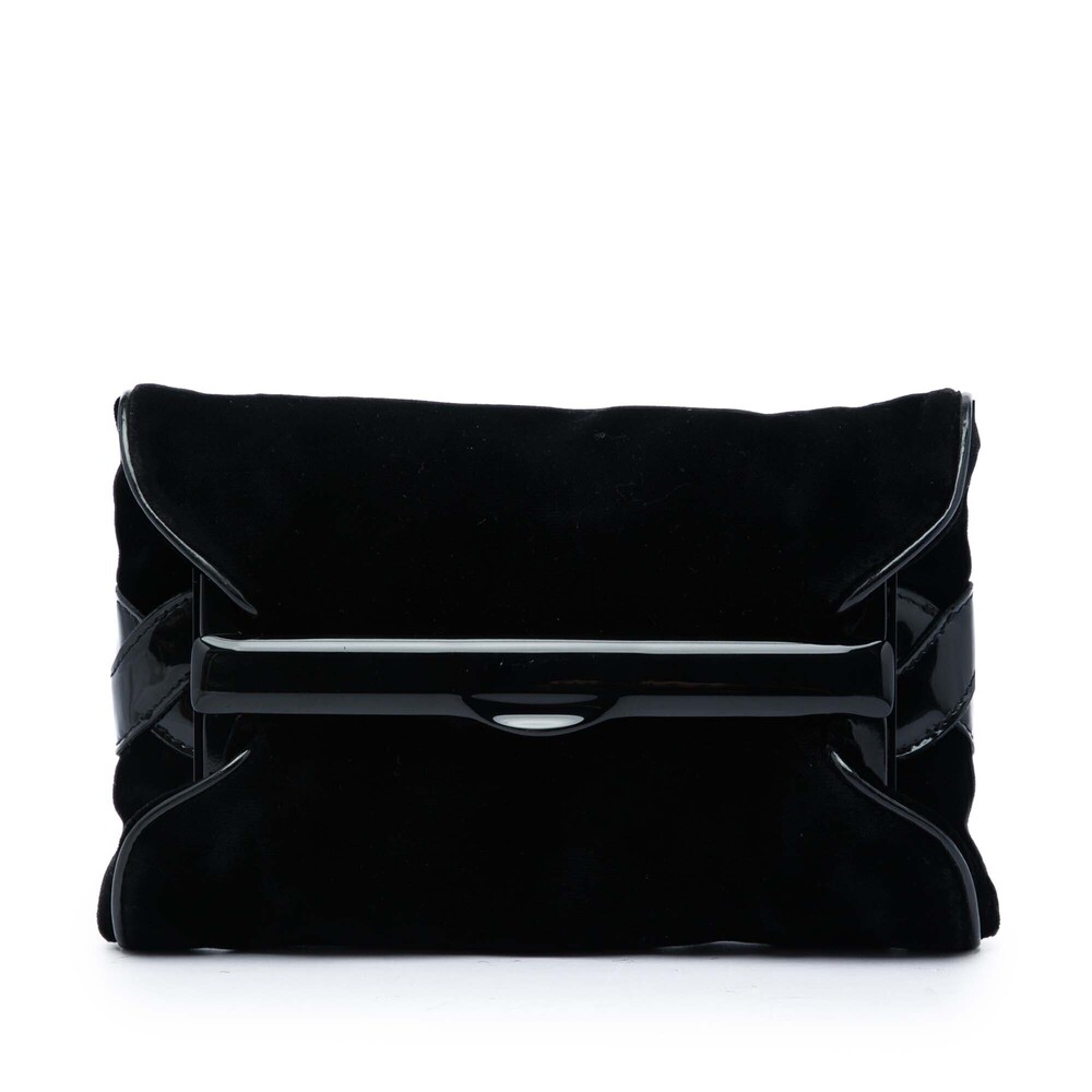 Pre-Loved Bottega Veneta Velvet and Patent Clutch